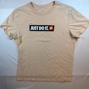 Nike Just Do It Graphic Short Sleeve T Shirt Mens Brown Size Large Casual